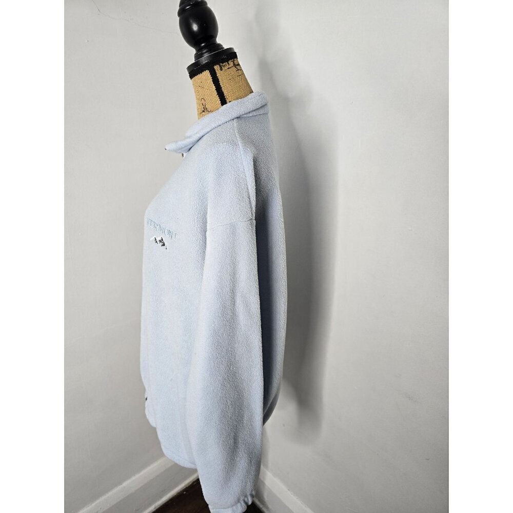 Vintage 90's Vermont Light Blue Fleece Jacket - Picture 4 of 16